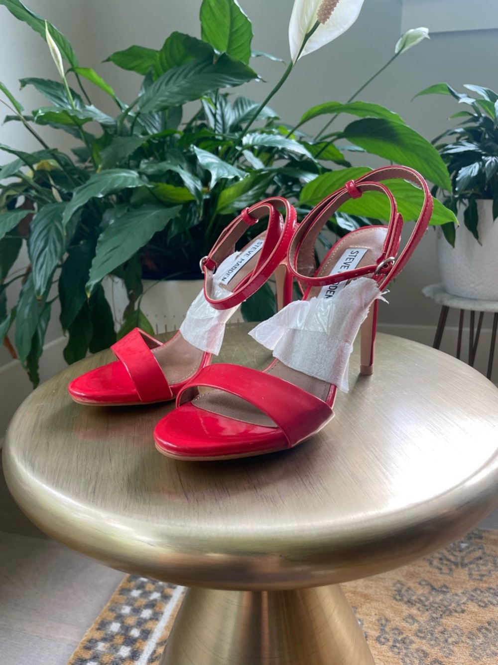 Steve Madden Reno Red Patent Stiletto Sandal - Size 6.5 Brand New